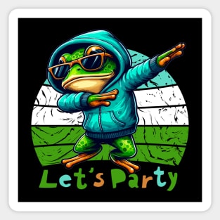 Dabbing Frog - Let's Party Sticker